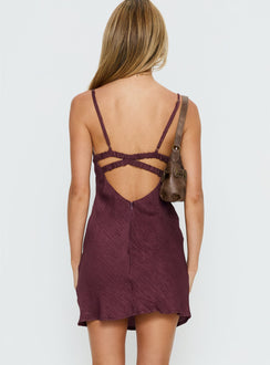 Makaia Balconette Mini Dress Aubergine