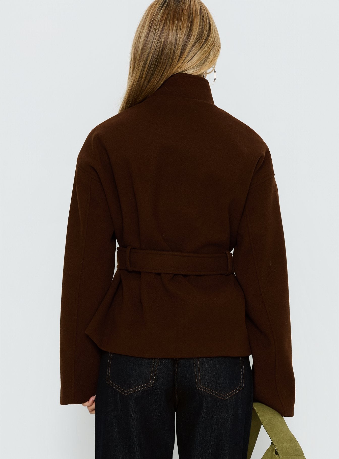 Tameeka Funnel Neck Coat Brown