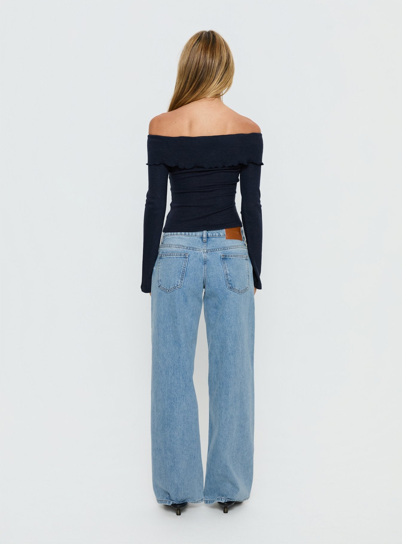 Ellanor Low Rise Slouch Denim Jean Washed Mid Blue Wash Tall