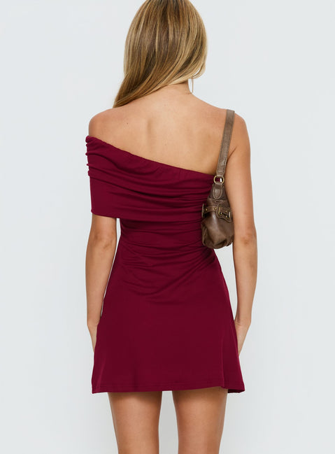laurencia one shoulder mini dress chocolate off 1 shoulder dress Laurencia One Shoulder Mini Dress Chocolate