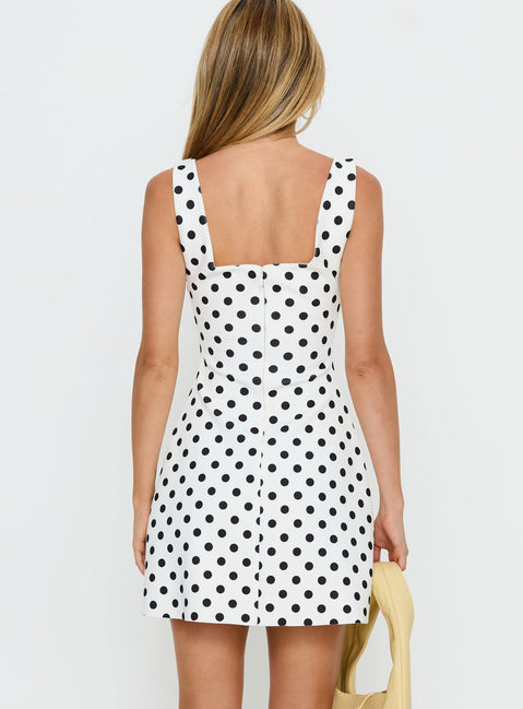 Bombshell Mini Dress Black Polka Dot
