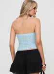 Off To Amalfi Strapless Top Blue