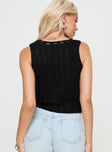 Black Knit tank top Slight stretch, unlined