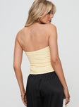 product Princess Polly Sleeveless straight  Birdie Asymmetric Linen Blend Top Lemon