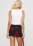 Rosales Mini Skirt Black / Red Floral