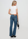 product Princess Polly High Waisted  Thompson Low Rise Flared Jeans Mid Wash