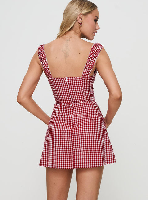 burkes mini dress red check Mini Dress Ladies Red Check Dress Burkes Mini Dress Red Check Princess Polly