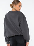 Graphic print sweatshirt Drop shoulder, elasticated waistband and cuffs