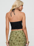 back view of model wearing Princess Polly Luccar Top Black Sleeveless straight 