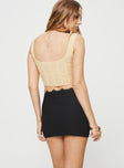 Mini skirt Lace trim at waistband Invisible zip fastening at side Slight stretch