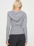 Zip up knit sweater Hood, zip fastening down front
