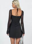 product Princess Polly Plunger  Dyer Sheer Sleeve Mini Dress Black Tall