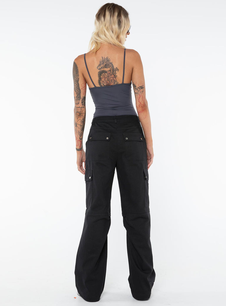 Fallout Mid Rise Cargo Pants Black Tall