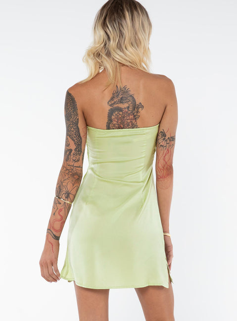 Irena Strapless Mini Dress Green Tall | Princess Polly Irena Strapless Mini Dress Green Tall | Princess Polly