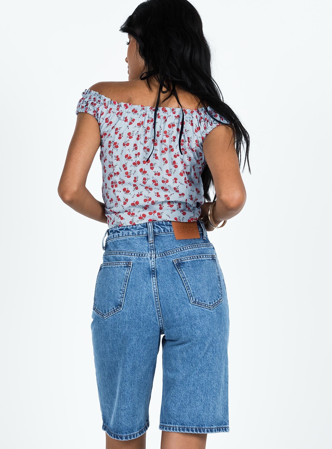 Seville Denim Shorts Mid Wash Princess Polly high-rise 