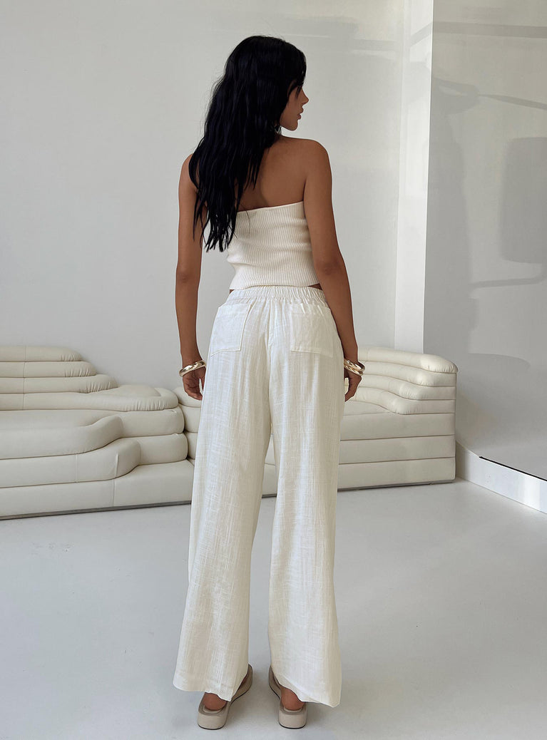 Louis Linen Blend Pants Off White