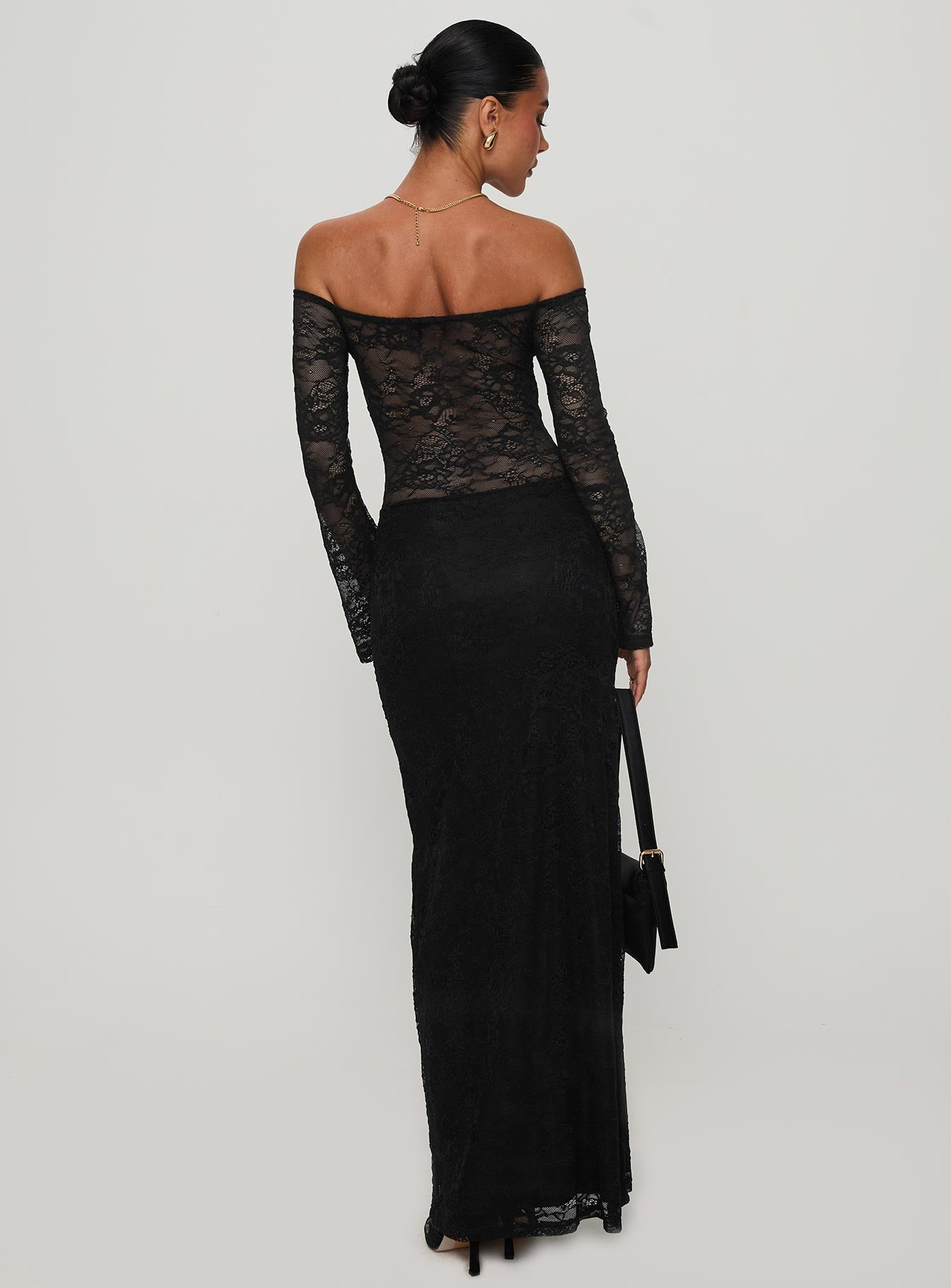Pinot Grigio Long Sleeve Lace Maxi Dress Black | Princess Polly Pinot Grigio Long Sleeve Lace Maxi Dress Black | Princess Polly