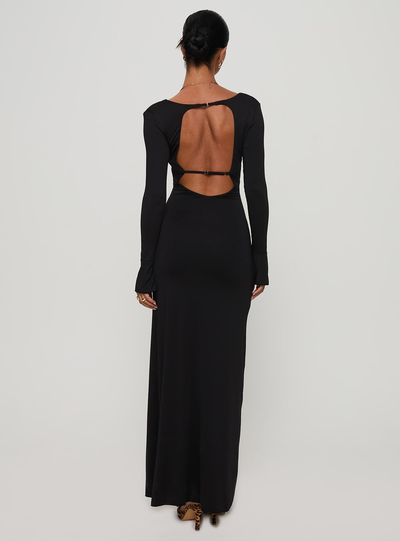 Lezure Plunge Long Sleeve Maxi Dress Black | Princess Polly Lezure Plunge Long Sleeve Maxi Dress Black | Princess Polly