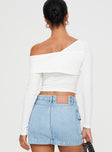 product Princess Polly Full Sleeves Asymmetric Neckline  Ferotti Off The Shoulder Top White