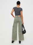 product Princess Polly High Waisted  Making History Cargo Jeans Olive