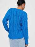 Stiles Cable Knit Sweater Blue Princess Polly  Cropped 