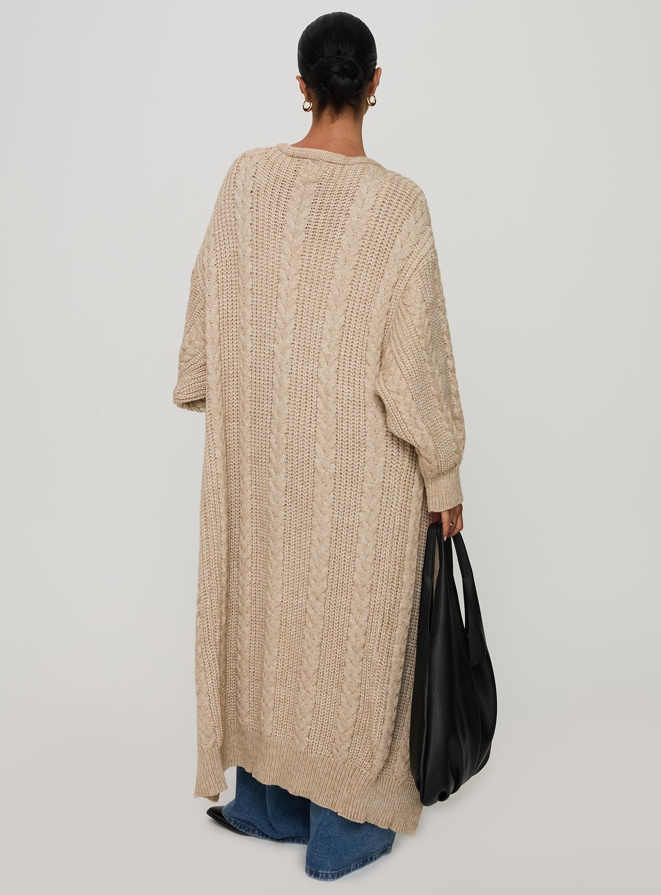 Orkid Cable Knit Cardigan Beige | Princess Polly