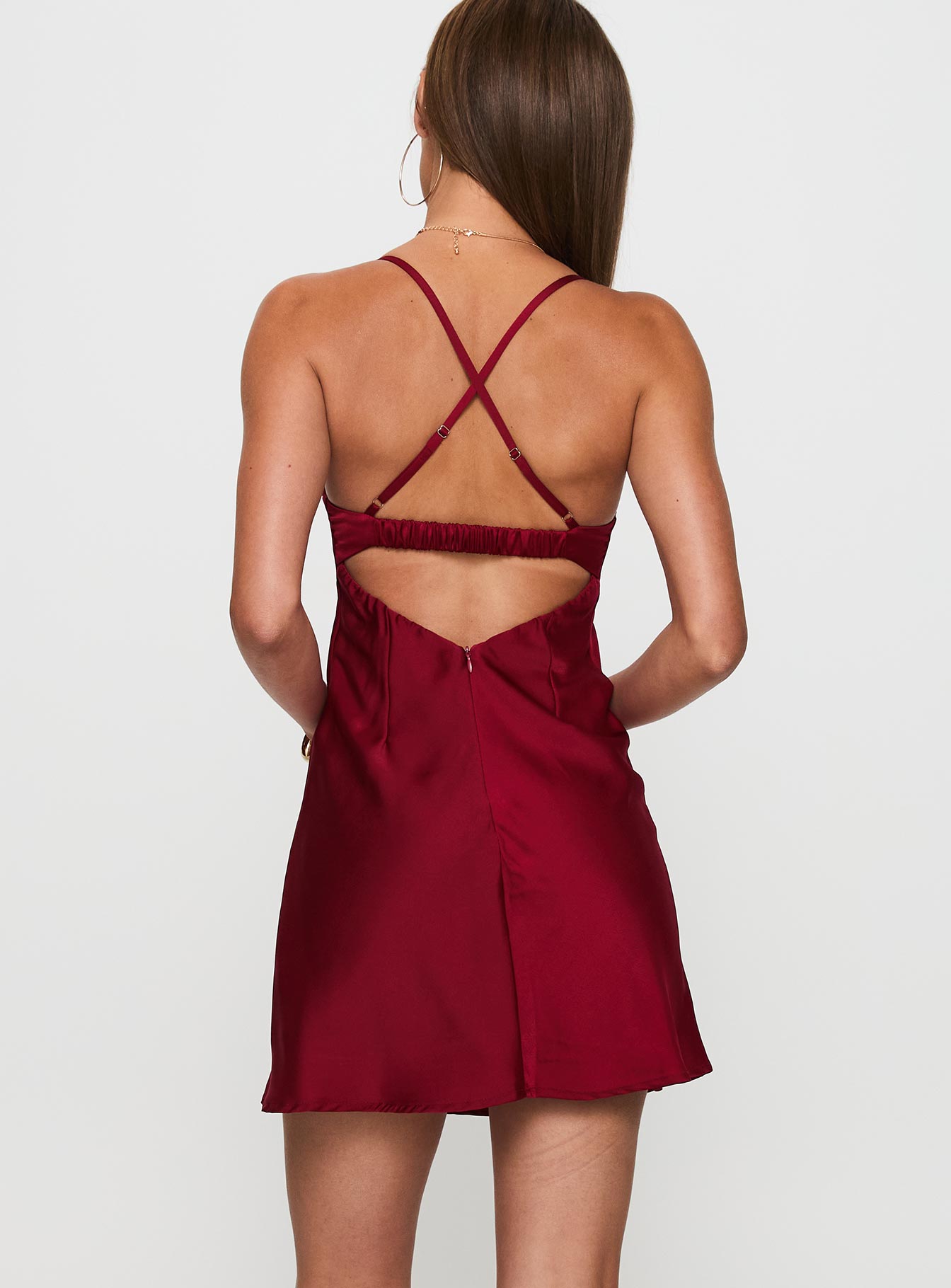 Princess Polly Women's Glendon Satin Minidress - Red - Mini dresses Princess Polly Women's Glendon Satin Minidress - Red - Mini dresses