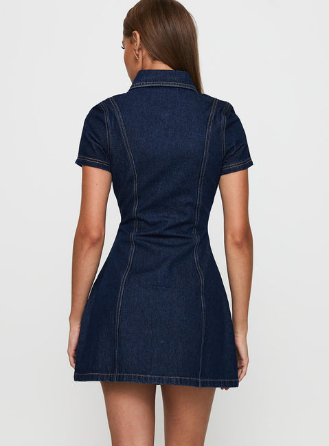 Perception Denim Mini Dress Mid Wash | Princess Polly Perception Denim Mini Dress Mid Wash | Princess Polly