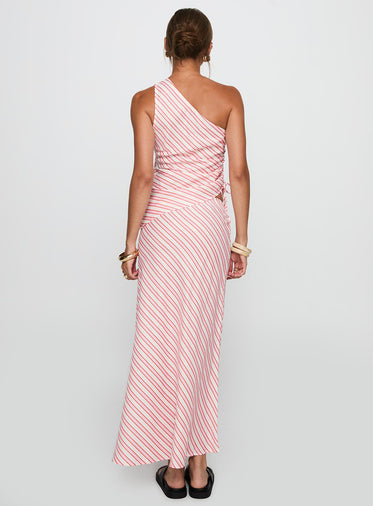 Wanna Dance Asymmetrical Set Pink Stripe
