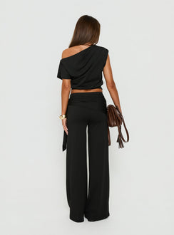 Hadlia Tie Waist Pants Black