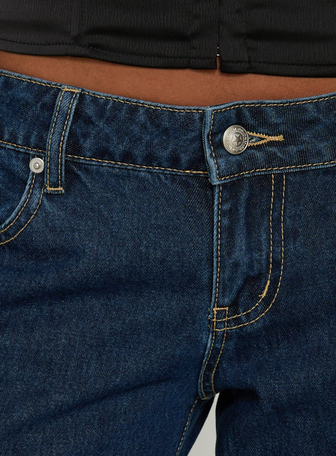 Abagael Low Rise Straight Jeans Indigo