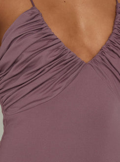 Esolda Ruched Low Back Maxi Dress Dusty Mauve