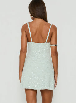 Feel The Vibrations Sequin Mini Dress Blue