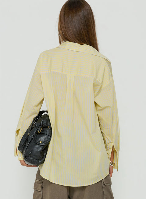 Izzybella Long Sleeve Shirt Yellow Stripe