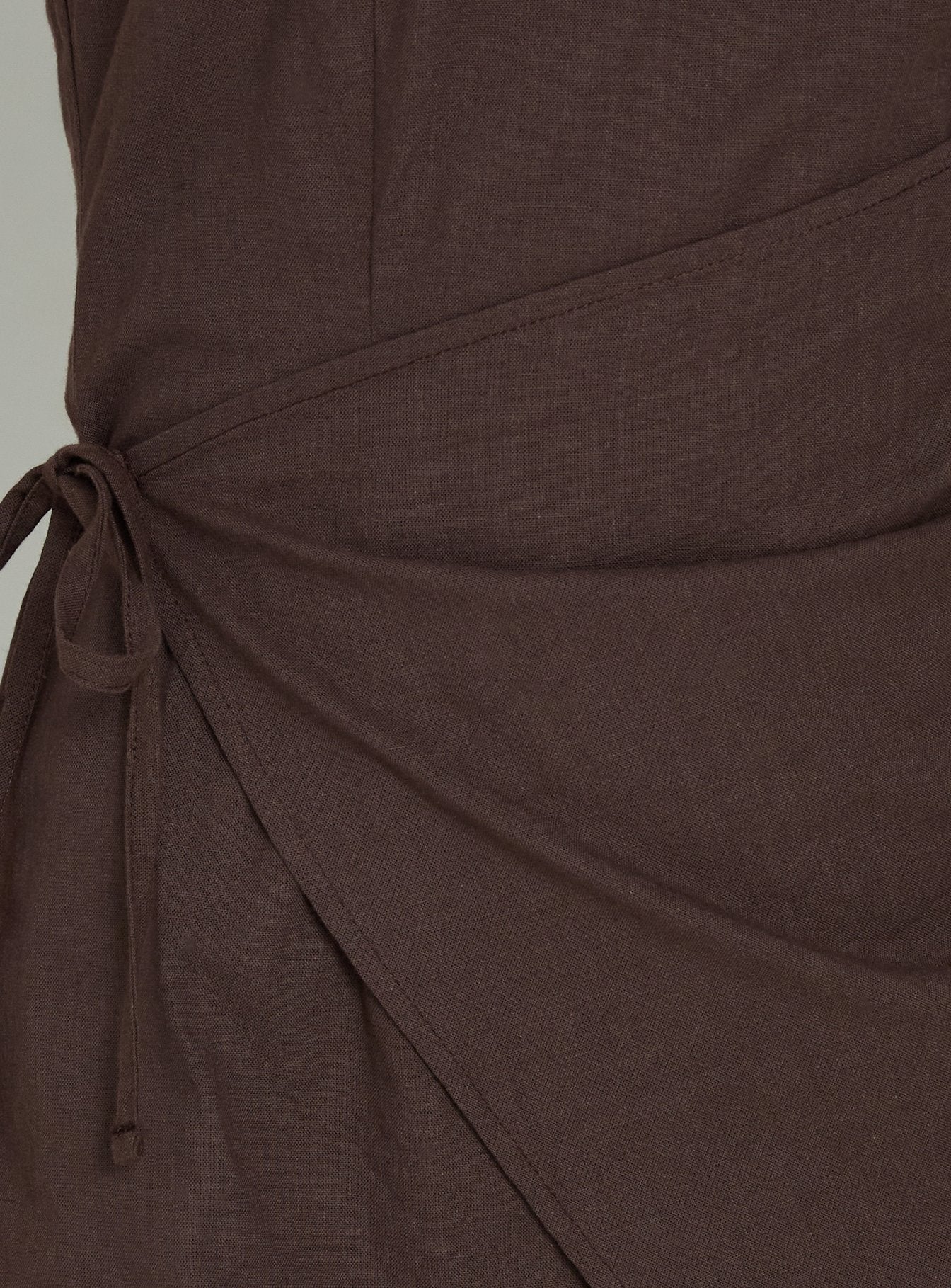 Noira Strapless Wrap Mini Dress Chocolate