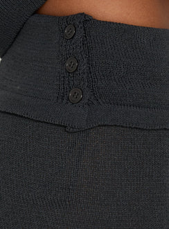 Elsari Foldover Knit Micro Shorts Charcoal