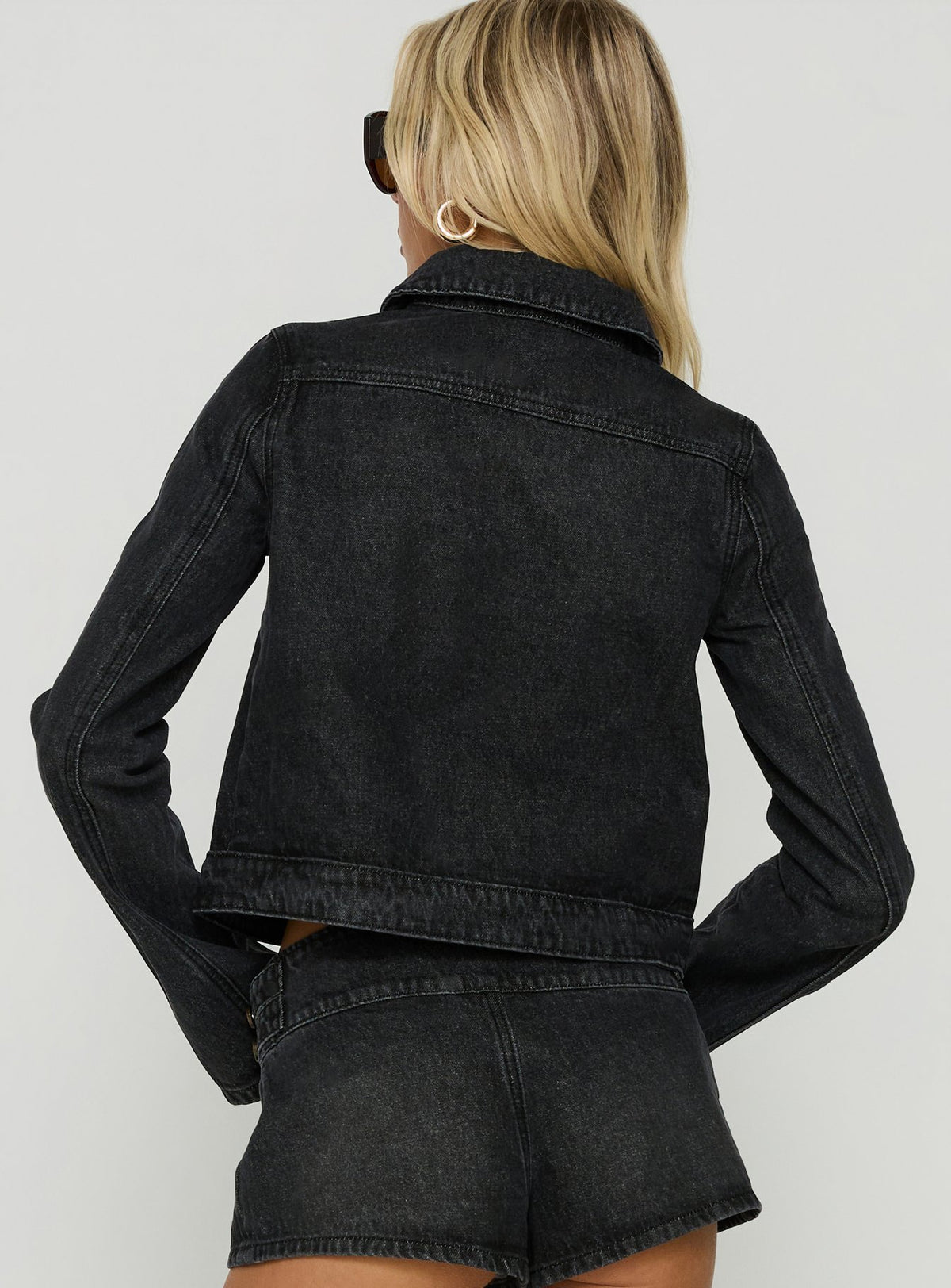 Kingstonn Military Denim Jacket Washed Black