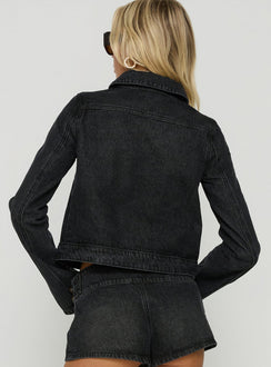 Kingstonn Military Denim Jacket Washed Black