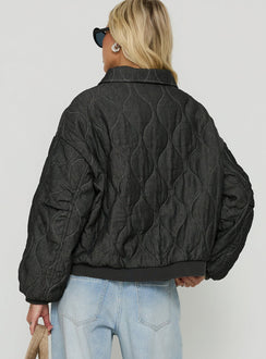 Taggie Quilted Jacket Washed Black