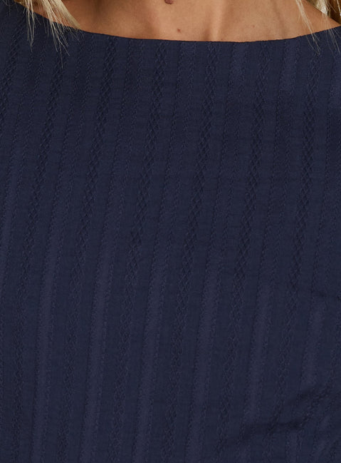 Alfalfa Long Sleeve Mini Dress Navy