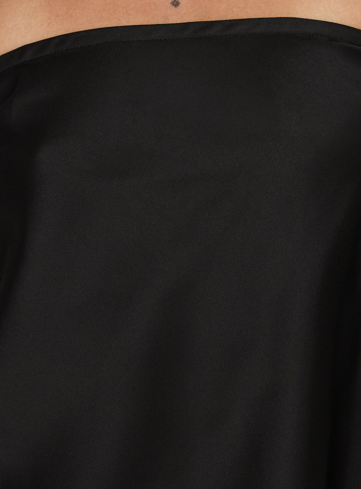 Keevah Strapless Satin Asymmetrical Top Black