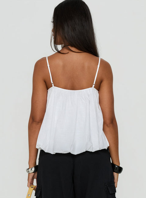 Elfina Babydoll Bubble Top White