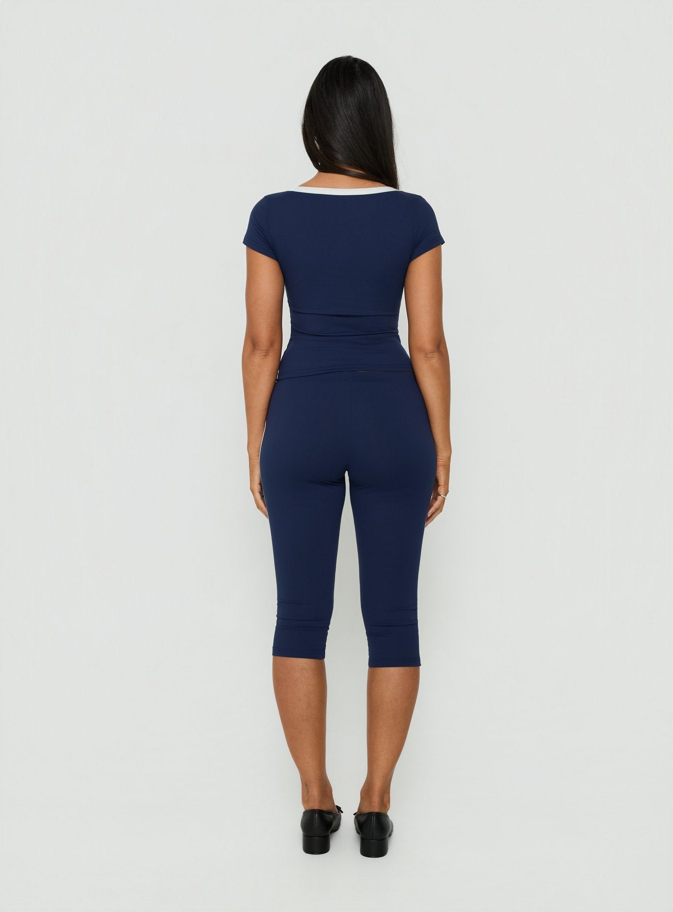 Rowanna Sporty Capri Pants Navy / Cream