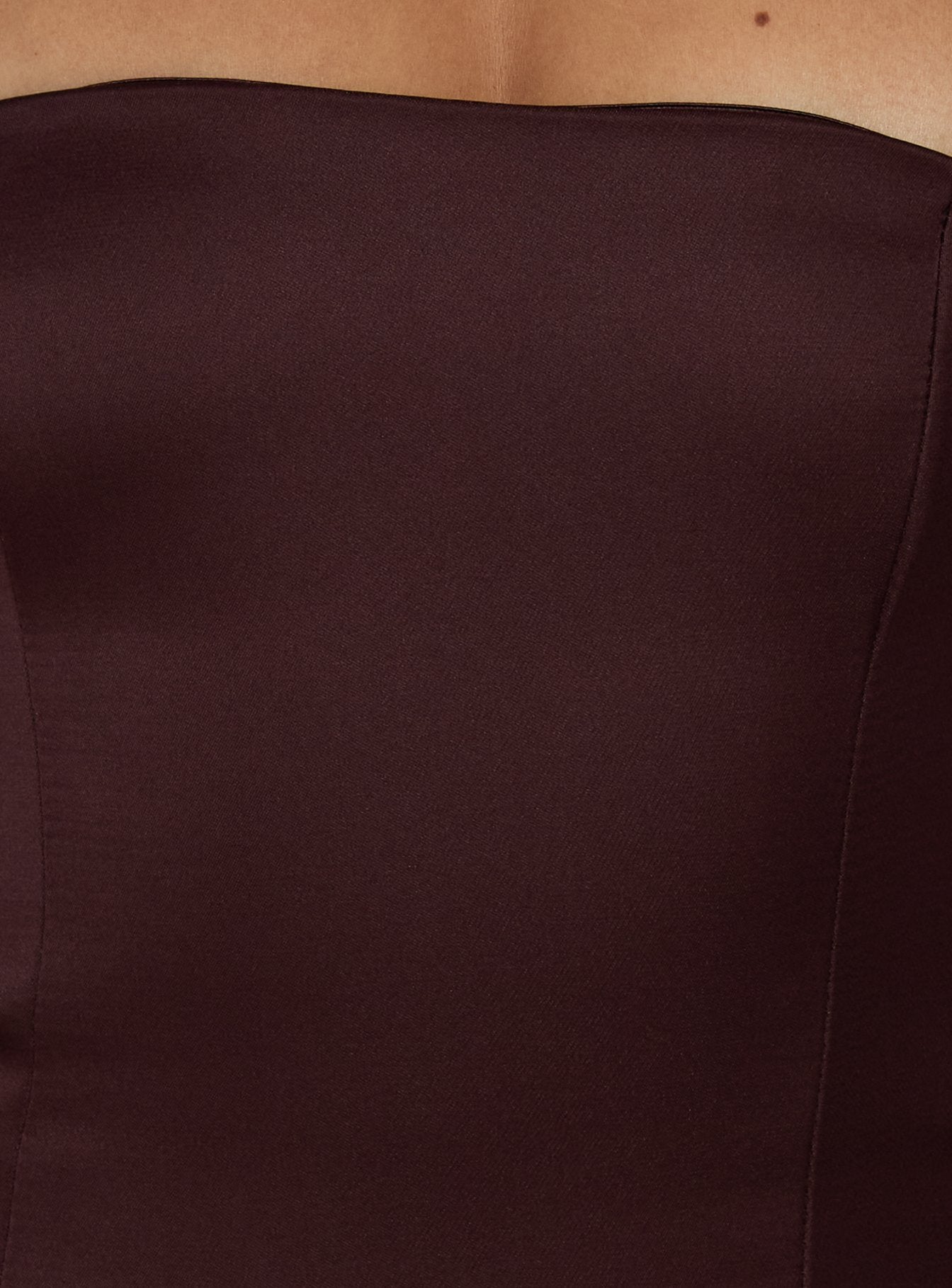 Soft Bloom Drop Waist Strapless Maxi Dress Chocolate