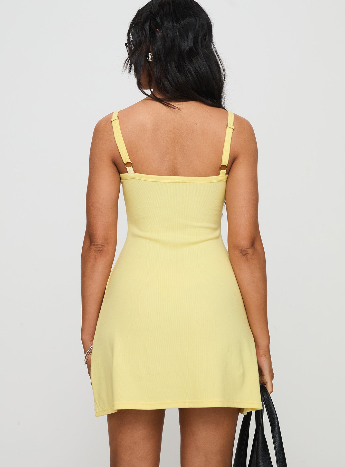 Baseline Rib Mini Dress Yellow | Princess Polly Baseline Rib Mini Dress Yellow | Princess Polly