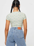 Floral print baby tee Ribbed material