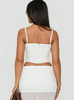 Piya Ruched Bust Cami Top White