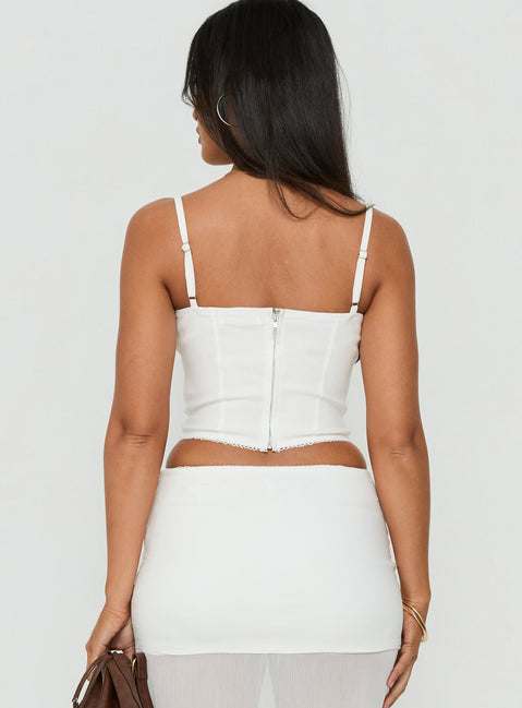 Piya Ruched Bust Cami Top White