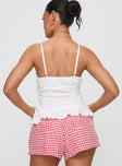 back view of model wearing Princess Polly Empress Cami Top White Sleeveless Sweetheart 