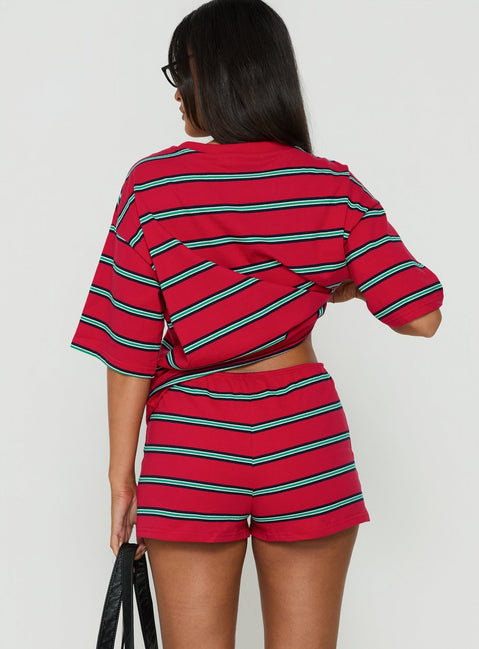 Settle Down Shorts Red Stripe